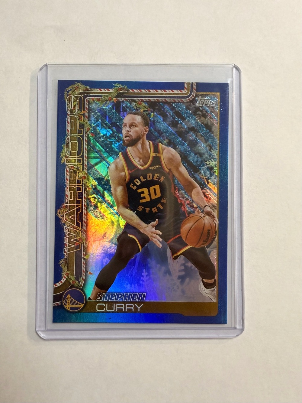 Topps Blue and Gold Stephen Curry Card (Back View)